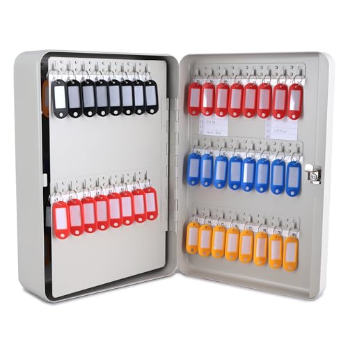 CARL, CUI80080, Steel Security Key Cabinet, 1 Each, Ivory