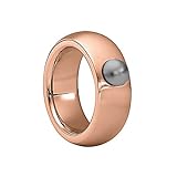 Heideman Damen Ring coma Schmuckring Fashionring rosegold vergoldet aus Edelstahl mit Perle grau von | Ringgröße: 60
