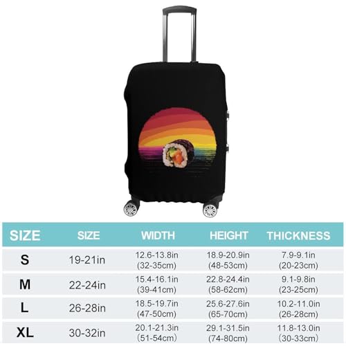 Sushi Vintage Funny Travel Luggage Cover Baggage Suitcase Cover Protector Skins 19-32 Inch2