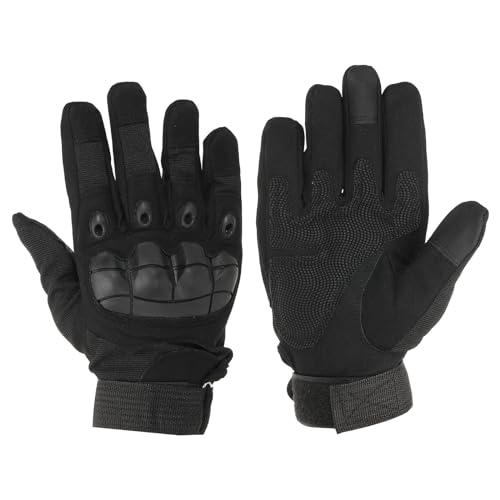 PATIKIL Motorcycle Gloves, Outdoor Full Finger Gloves Touch Screen Breathable Workout Gloves for Shooting Climbing Cycling Hunting, Black, XL