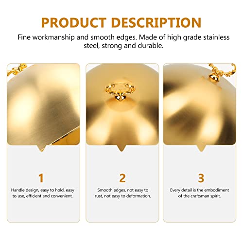 Doitool 18HW3447HZ2U Stainless Steel Food Dome Cover Cheese Melting Dome 7.9 Inchx7.9 Inchx5.5 Inch Steak Dome Cover Cake Butter Dessert Cover Basting Steaming Cover Serving Plate Dish Dome Food Screen thumb #4