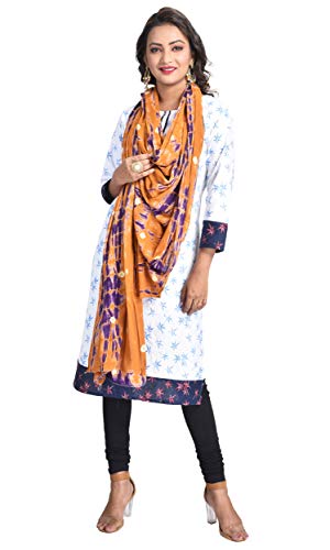 Image of Women's Pure Cotton Multi-Colored Traditional Authentic Tie Dye with Bandhej Bandhani Dupatta Chunni