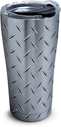Tervis 1277991 Diamond Plate Stainless Steel Tumbler with Clear and Black Hammer Lid