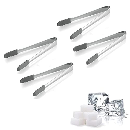 ZMREN Pinces à sucre, 4 Pcs Pince à Glaçons en 304 Acier Inoxydable, Pince de Service Pince Bonbon, pour Glace,Sucre, Biscuit,Bar,Buffet,Grill Bar Cuisine et Plus Cover