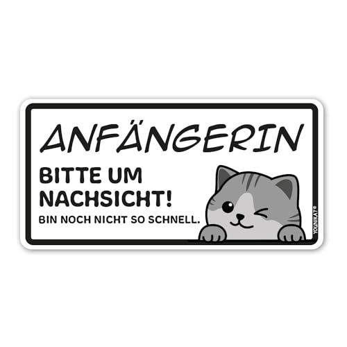 Auto-Magnet-Schild Anfängerin! Katze I 20 x 10 cm I Fahranfänger-in I kfz768