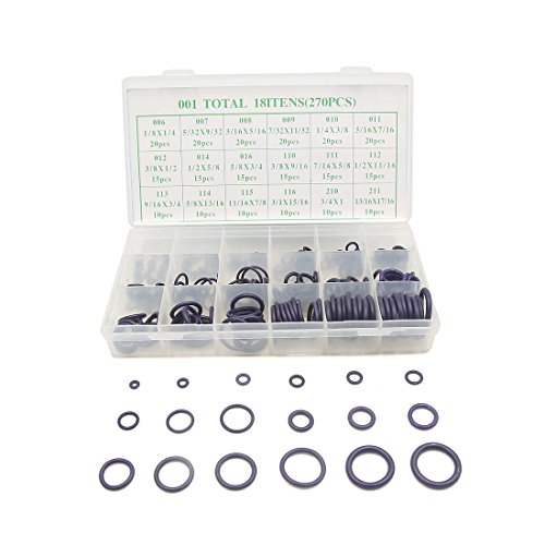 270Stk. 18 Größe A/C Klimaanlage HNBR O Ring Dichtung Gemischt Set Lila