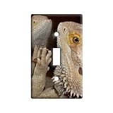 Bearded Dragon in Mirror - Beardie - Plastic Wall Decor Toggle Light Switch Plate Cover