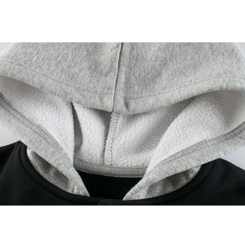 Boys' Long Sleeve Sweater Soft Brushed Fleece Button Closure Hooded Sweatshirt for Boys 2-10 Years2