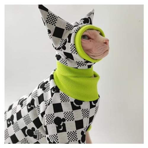 Vêtements pour chat Sphynx pyjama intégral doux avec chapeau et couvre-queue pour Devon Rex - 3