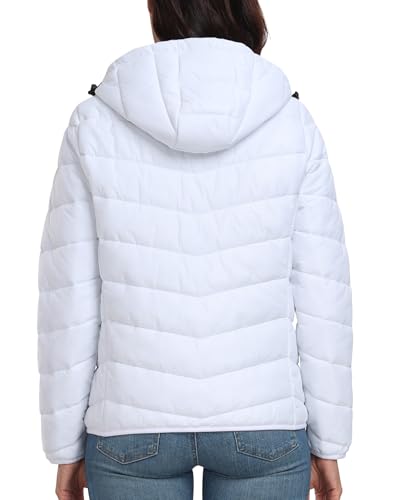 MoFiz Women's Puffer Jacket Lightweight Down Hoodie Full-zip Water-Resistant Quilted Padded Insulated Running Coat3