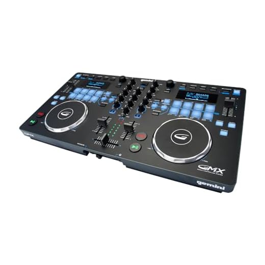 Gemini GMX Series Professional Audio DJ Multi-Format USB, MP3, WAV and DJ Software Compatible Media Controller System with Touch-Sensitive High-Res Jog Wheels,Black