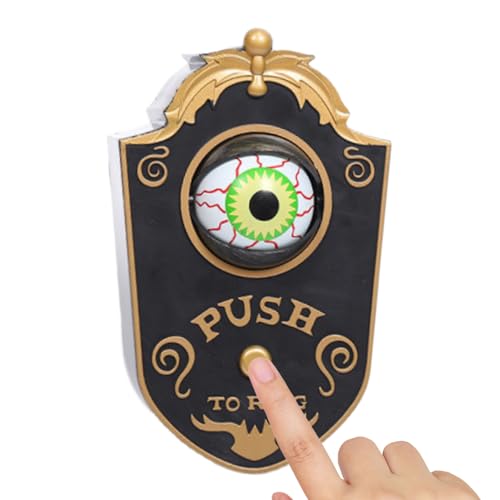 Campainha de Halloween, Campainha de porta de globo ocular com sons, ornamentos de Halloween Campain