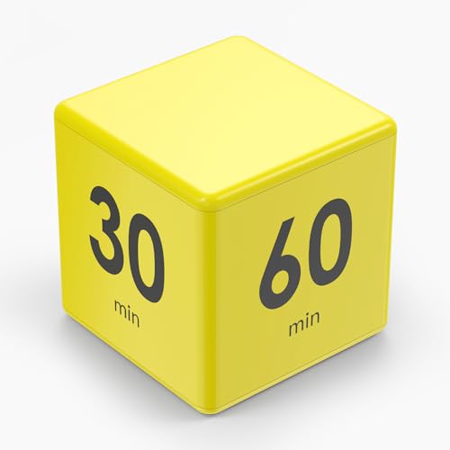 Cube Timer,Pretmess Gravity Flip Kitchen Timer for Time Management and Countdown Settings 15-20-30-60 Minutes
