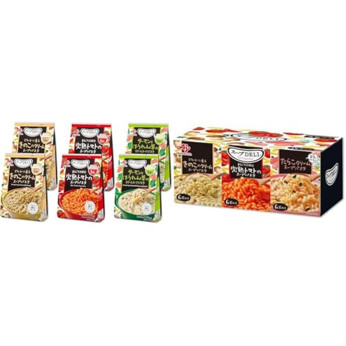 クノール 味の素 スープDELI 3種 バラエティ 18食セット トマト/きのこ/ほうれん草 スープデリ 野菜スープ 詰め合わせ クリーム スープパスタ 大容量 非常食 即席 スープ インスタント + 味の素 スープDELI バラエティボックス トマト/き