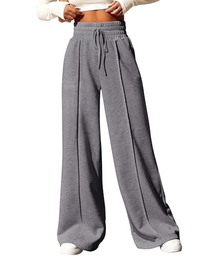 Image of BTFBM Womens Wide Leg Sweatpants Casual Loose Solid Color Pants Comfy Lounge Joggers Baggy Sweatpants Pockets