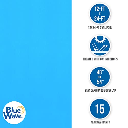 Blue Wave Nl330-20 Standard Gauge Oval Overlap Steel Wall Swimming Pool Liner, 12-Ft X 24-Ft #TOP3