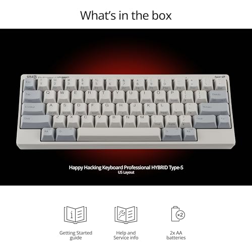 Image of HHKB - Happy Hacking Keyboard Professional Hybrid Type-S, White | Wireless, Bluetooth, Wired, USB, Silent, Mac, Windows, Printed | 2 Year Advance Exchange Warranty