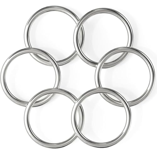 2 inch Metal O Rings, Stainless Steel Round Ring Buckles, Solid Welded Metal Loop for Dog Collars, Macrame, Hanging Strap Slings