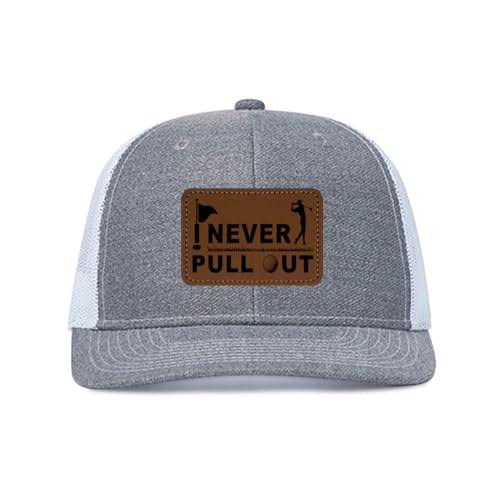 Image of Over Par and Under The Influence Golf Hat - Funny Golf Gag Gifts for Men & Dad | Adjustable Vintage Trucker Baseball Cap
