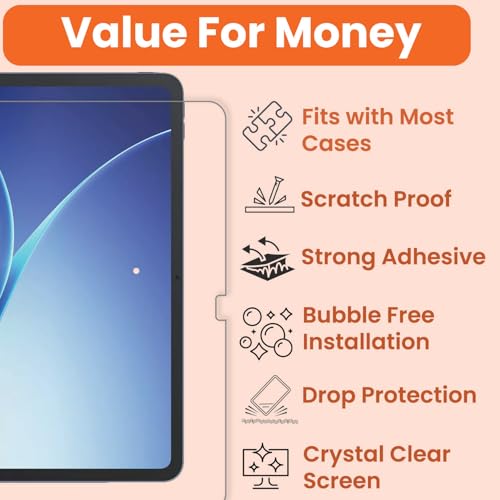 Image of Tough Lee Tempered Glass Screen Guard Protector for Oppo Pad 5 (12.1 Inch) Tablet (Anti Scratch, FingerPrint, SmudgeProof) (with Easy Installation Kit) (Pack of 1)
