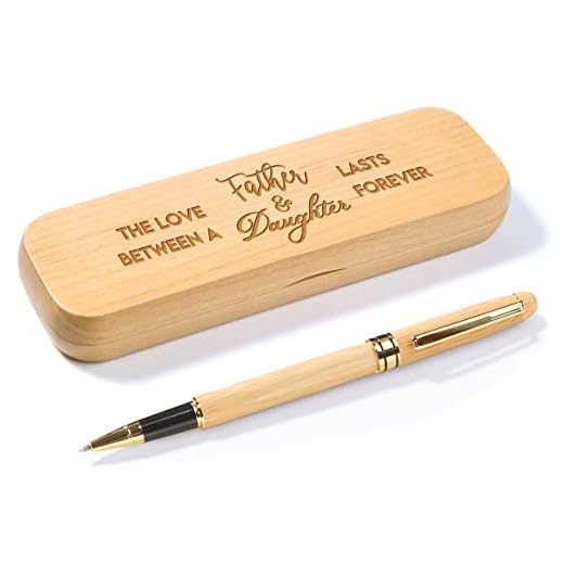 Glydein Dad Gifts from Daughter, Unique Dad Birthday Gifts from Daughter, Exquisite Maple Wood Gel Pen & Case Set Makes the Best Fathers Day Present for Daddy, Personalized Engraved Gift for Men