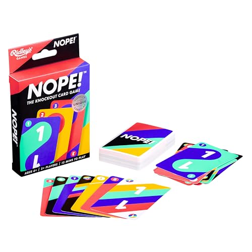 Ridley’s Nope! Fun Card Game for Families, Action-Packed, Fast-Paced Game for 2+ Players, Includes 104 Game Cards and Instructions, Simple Card Game for Kids Ages 6+