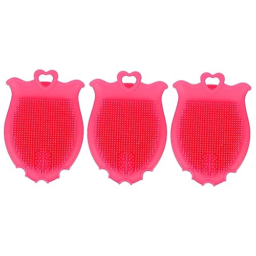 VINTORKY 3pcs Cradle Cap Brush for Kids Soft Bristle Silicone Shower Brush Gentle Scalp Massager for Toddlers
