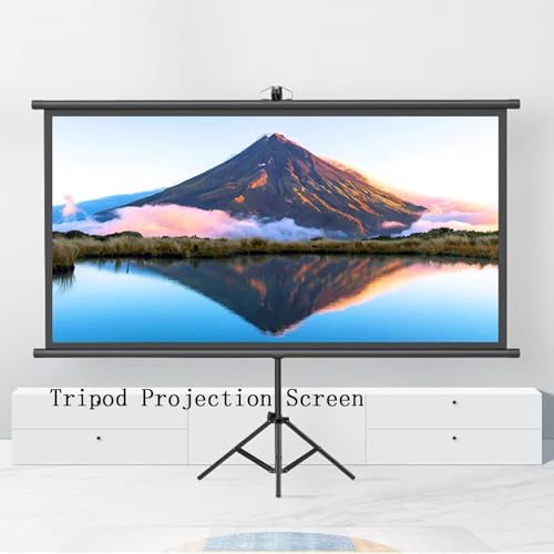 Pantalla de proyección portátil con trípode 72 pulgadas 16:9 negra miniatura 2