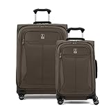 Travelpro Tourlite Softside 2-Piece Set, Expandable Luggage, 4 Spinner Wheels, Lightweight Suitcase, 21" Carry-On, 25" Checked Medium, Espresso Brown