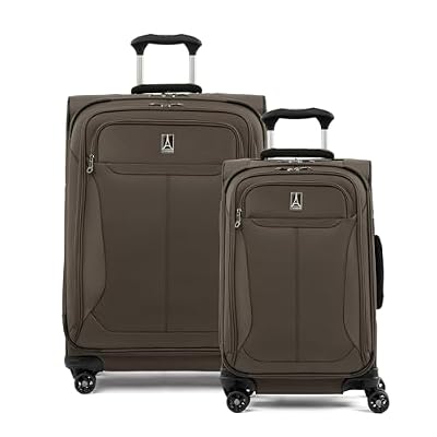 Travelpro Tourlite Softside 2-Piece Set, Expandable Luggage, 4 Spinner Wheels, Lightweight Suitcase, 21" Carry-On, 25" Checked Medium, Espresso Brown