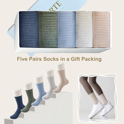 Image of MAGIARTE Womens Athletic Cotton Crew Socks Moisture Wicking Breathable Sports Casual Socks for Women 3 /5-PACK