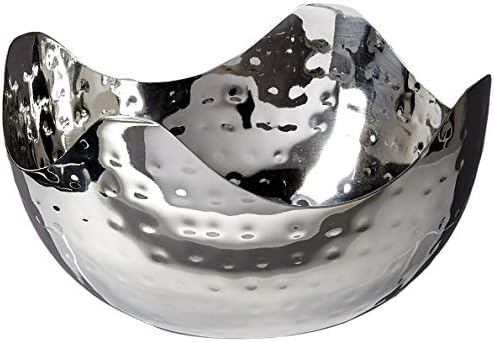 Elegance Hammered 6-Inch Stainless Steel Bowl, 6" x 6" x 3",24 ounces,Silver