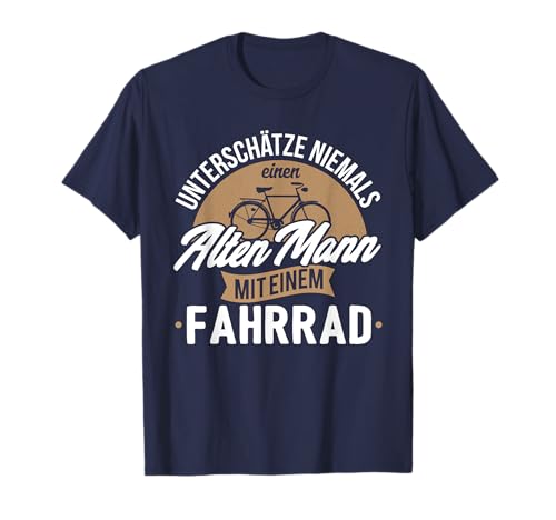 Herren Unterschätze niemals einen alten Mann mit Fahrrad T-Shirt