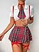 KJSUHFN Sexy Schoolgirl Lingerie Set for Women - Cosplay Roleplay Costume Halloween Outfit (White Red, Small)