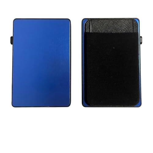 Kolloee Aluminum Credit Bank Card Holder With Elasticity Pouch Men Women Smart Wallet Fashion Purse Business Casual Mini Purse(Blue)