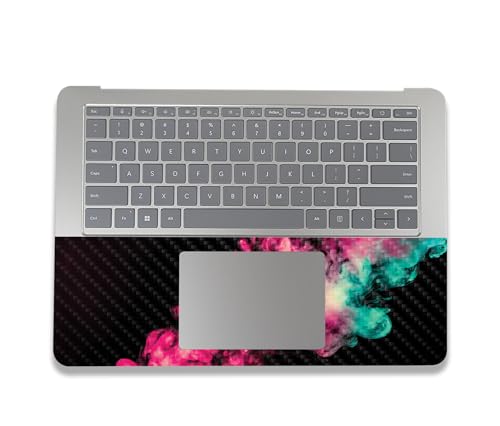 Image of MightySkins Carbon Fiber Skin Compatible with Microsoft Surface Laptop Studio 2 (2023) Full Wrap Kit - Magenta Smoke | Protective, Durable Textured Carbon Fiber Finish | Made in The USA