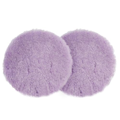 Image of Autolock 6 inch Buffing Polishing Pads, 2Pcs 6 Inch (150mm) Wool Polishing Pads, Buffing Pads Set with Hook and Loop for Car Polisher, Polishing and Buffing（Purple）