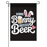 Some Bunny Needs Beer Easter Funny Flags For Living Room Hilarious Banner For Rustic