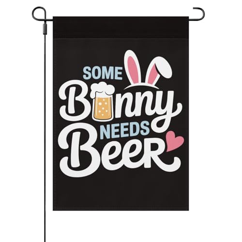 Some Bunny Needs Beer Easter Funny Flags For Living Room Hilarious Banner For Rustic