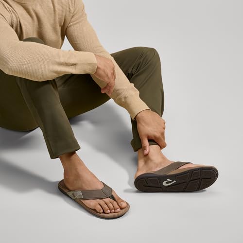 Image of OluKai Tuahine Men's Waterproof Leather Sandals, Versatile Beach Flip Flops, Arch Support & Comfort Fit, Lightweight & Durable, Enhanced Grip & Traction