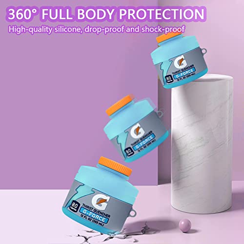 3Pack Cute Case For Airpods Pro Case Cover,3D Cartoon Funny Food Design Full Protective Soft Silicone Case For Apple Airpods Pro With Keychain For Women Boys Girls-Sports Water+Purple Chips+Bubble Gum #TOP3