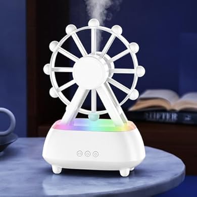 Foto di Diffusore di Oli Essenziali con Ruota Panoramica Altoparlante, 7 Colori di Luci, Diffusore d'Aria, Umidificatore Silenzioso Perfetto per Casa, Ufficio e Palestra