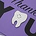 Tooth Thank You Card for Dentists Pack of 10 | Handmade Dental Hygienist Greeting Notecard | Purple