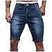 Mens Vintage Short Jeans for Summer Denim Pants Casual Shorts Men Elastic Waist Fashion Clothing Trendy 2026 Blue