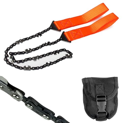 Pocket Chainsaw, Portable Pocket Chainsaw Folding Chain Hand Saw with Storage Bag for Camping Outdoor Hiking Hunting Cutting Wood