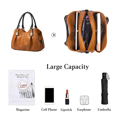 Women's Handbags Cloud pleated Top-handle Bags Ladies Waterproof Shoulder Bag Soft Leather Cross-Body Bags 4 Pcs Set 6