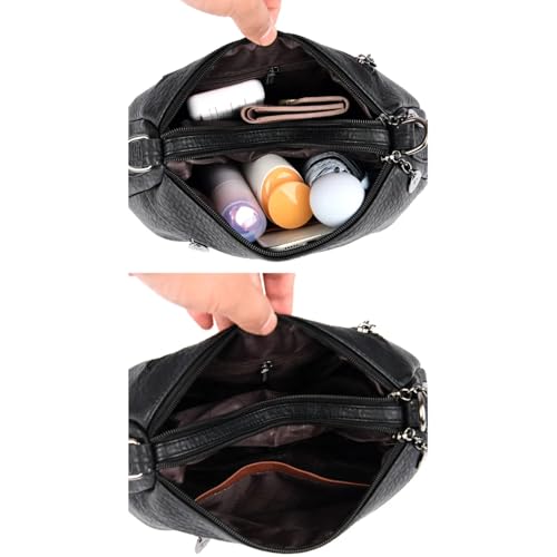 Bolso bandolera de cuero para mujer, bolso cruzado de hombro y mano miniatura 6