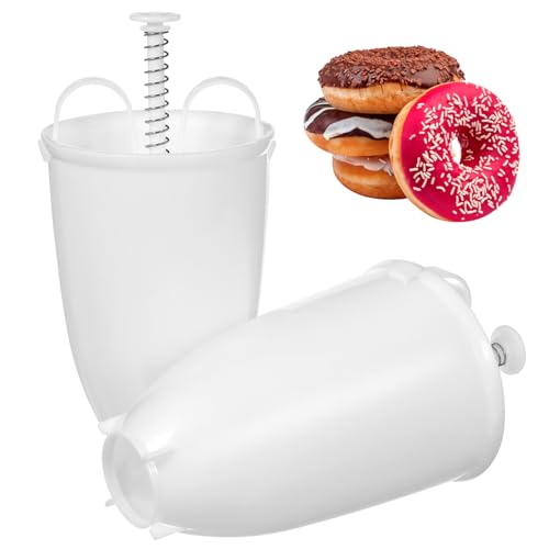 Cabilock 2pcs Doughnut Maker Mold for Home Baking Hand Squeezed Donuts Making Tool with Smooth Surface Easy to Use Material Dessert Mold for DIY Baking and Family Fun