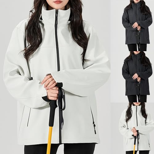 Veste softshell femme : manteau imperméable léger avec capuche rashguard de transition - 2