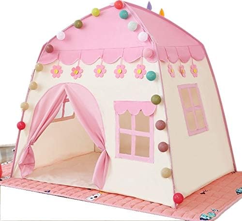 キッズテント 子供テント 赤ちゃん屋内おもちゃ 子供用ティピーテント おもちゃハウス 子供用遊ぶハウス テントハウス おままごと お城テント 遊具テント 室内でも 屋外でも アウトドア 折り畳み式 簡単に組立 ピンク 知育玩具 公園用 遊び小屋 室内用 玩具収納